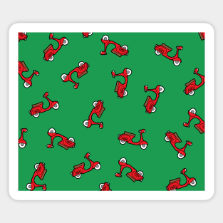 Red scooter pattern Sticker